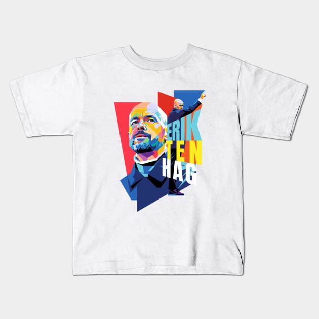 Erik Ten Hag Pop Art Kids T-Shirt by Laksana Ardie Store